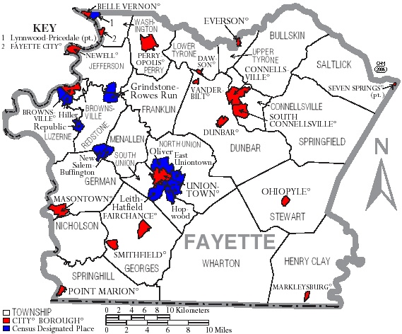 Township Map of Fayette County, Pa.