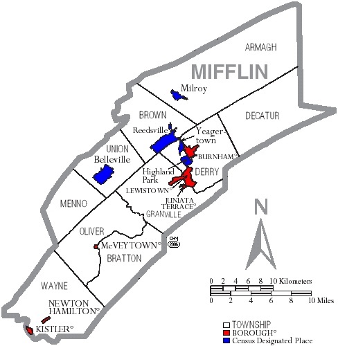 Township Map of Mifflin County, Pa.