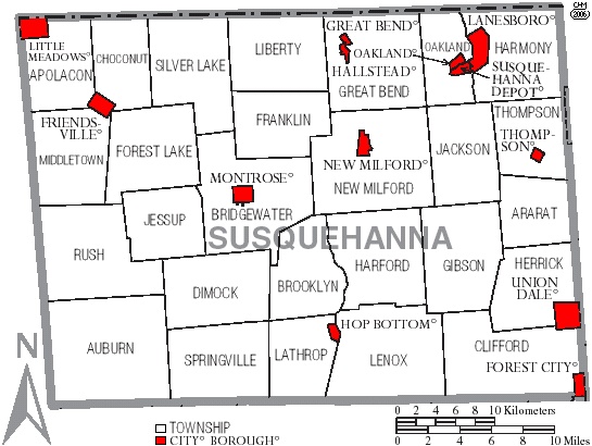 Township Map of Susquehanna County, Pa.