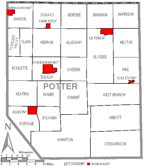 Township Map of Potter County, Pa.